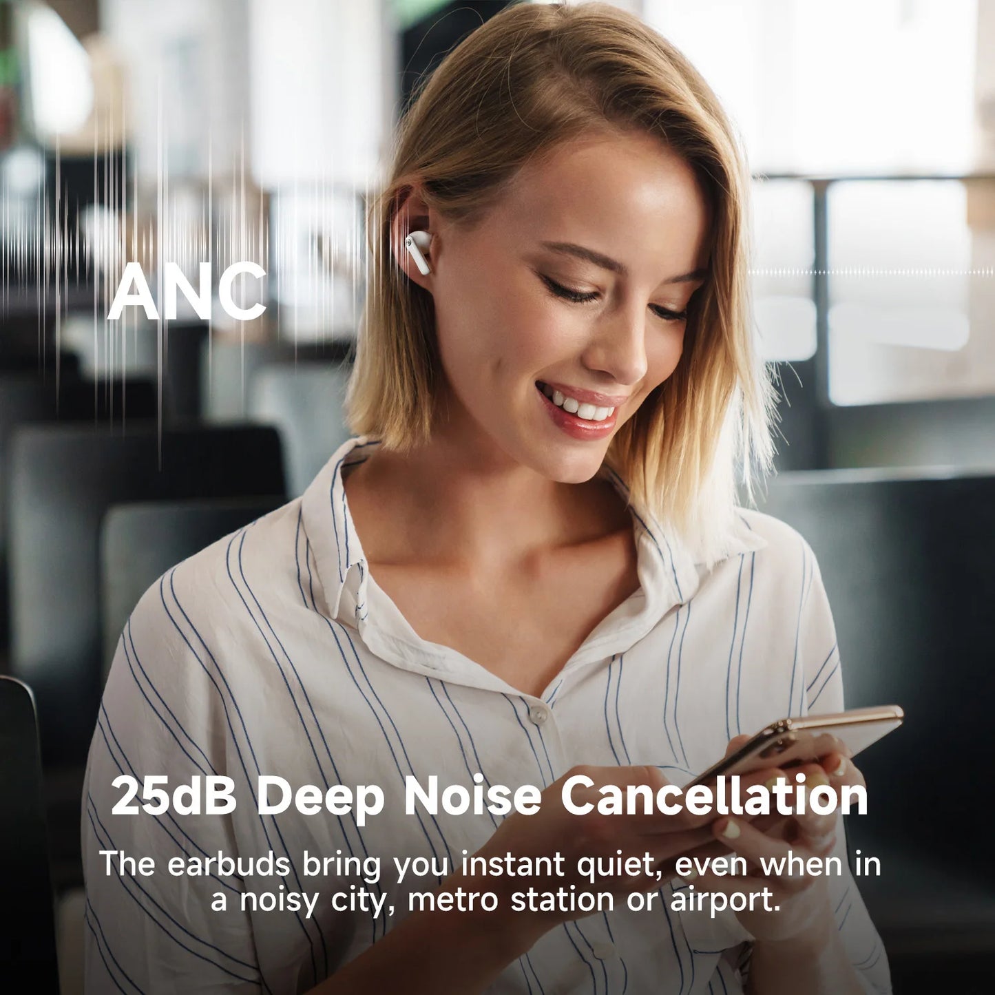 Earphones Wireless Noise Cancelling.