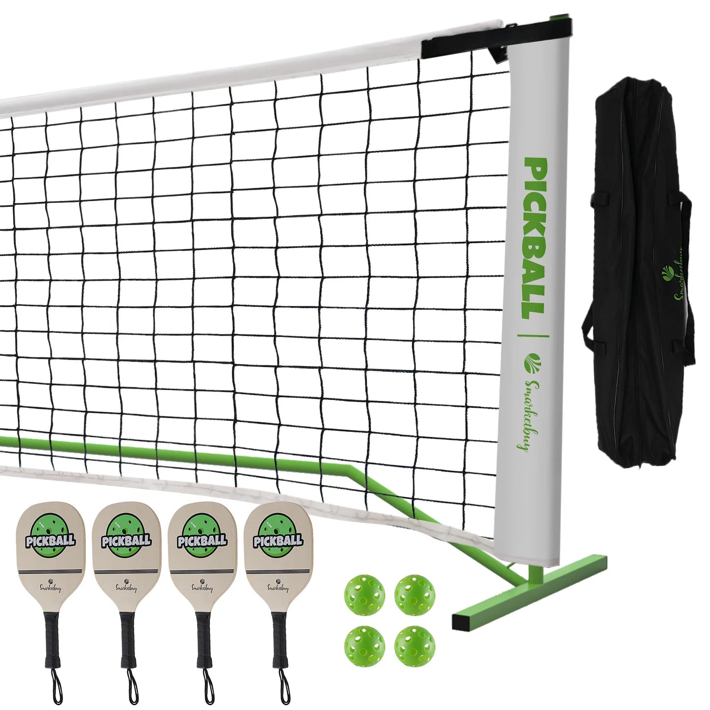 Pickleball Net System with 4 Paddle