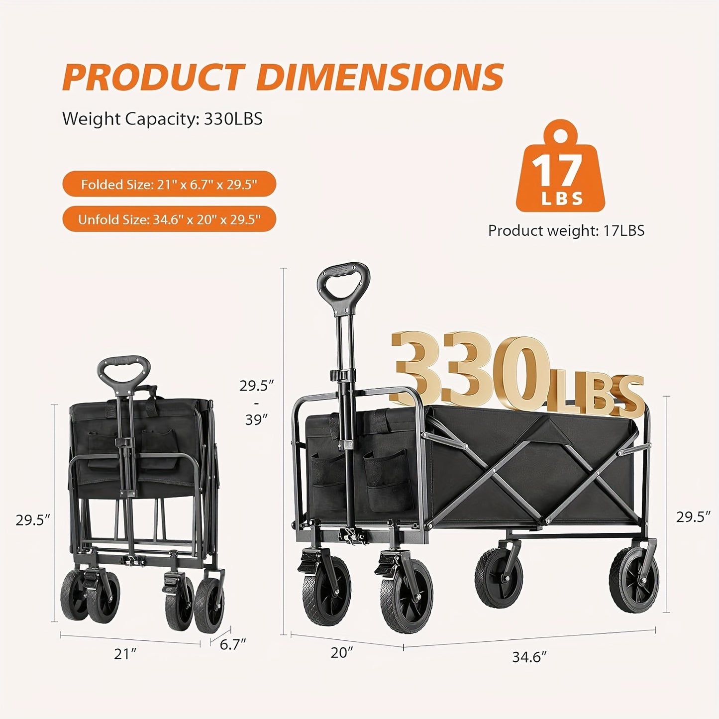 Heavy-Duty Collapsible Utility Wagon.