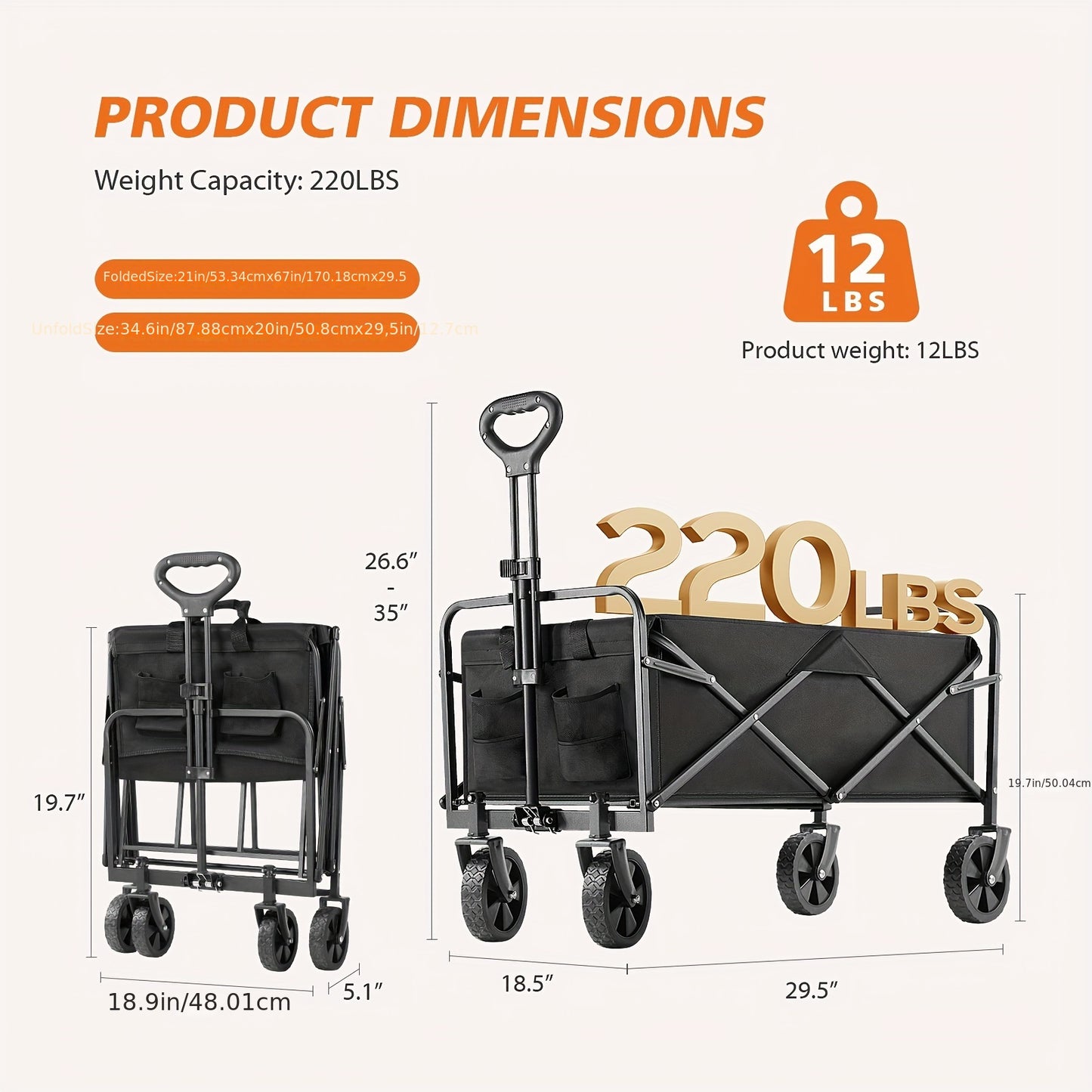 Heavy-Duty Collapsible Utility Wagon.