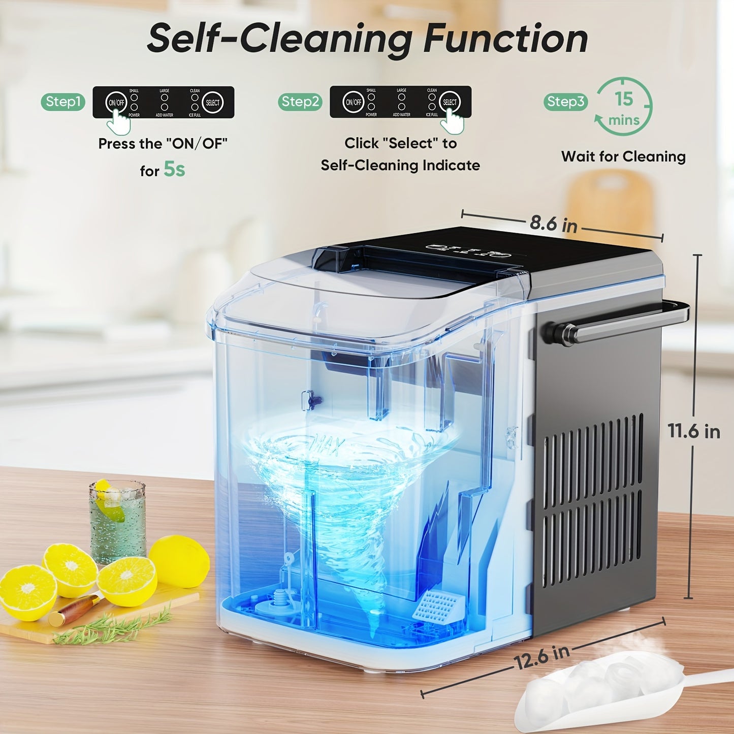 Portable Countertop Ice Maker Machine.