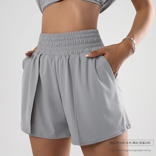Sporty Fitness Running Tennis Shorts Two-piece Design Pants